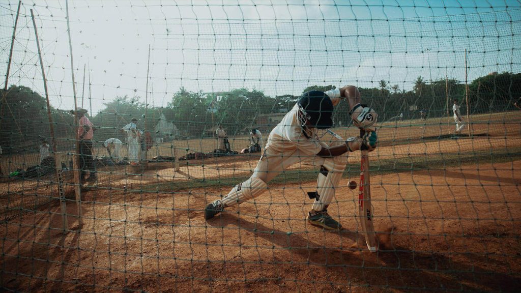 Cricket player training 